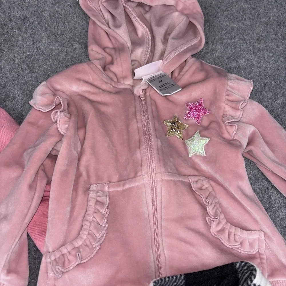 Baby Girls Jackets Coats 12 Months Lot Of 11 Winter Full Zip Mixed Hooded Fleece